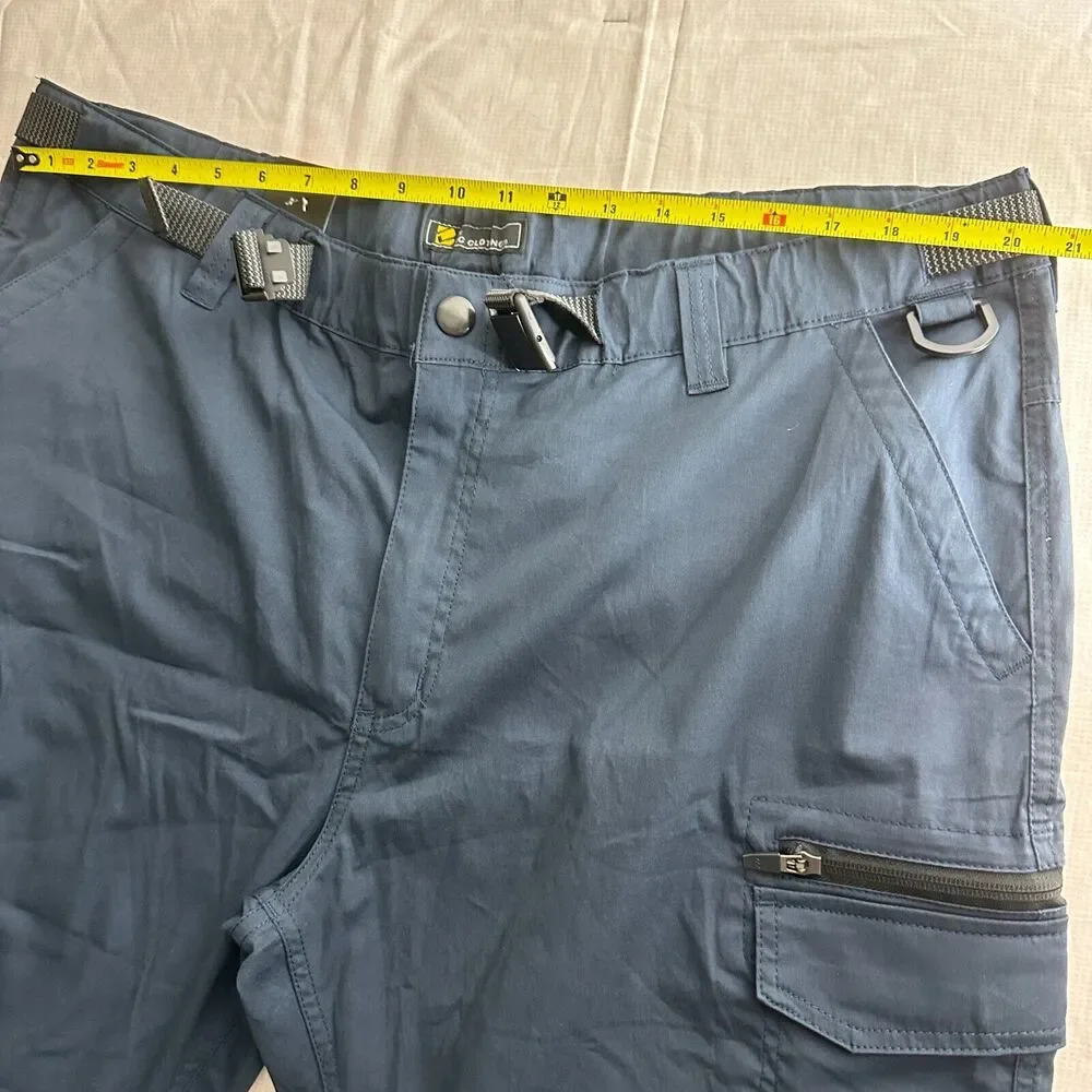 BC Clothing Convertible Stretch Cargo Hiking Pants/Shorts Zip Pocket 2XL X 32